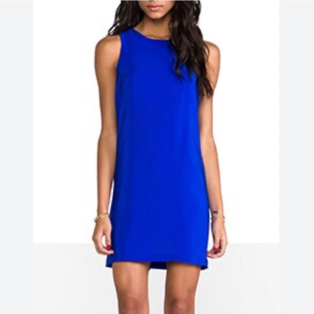 Amanda Uprichard Silk Sheath Tank Mini Dress Blue Revolve Women’s Size S